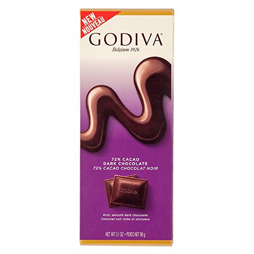 Godiva Dark Chocolate Bar, 72%, 3.5-Ounces (Pack of 5)