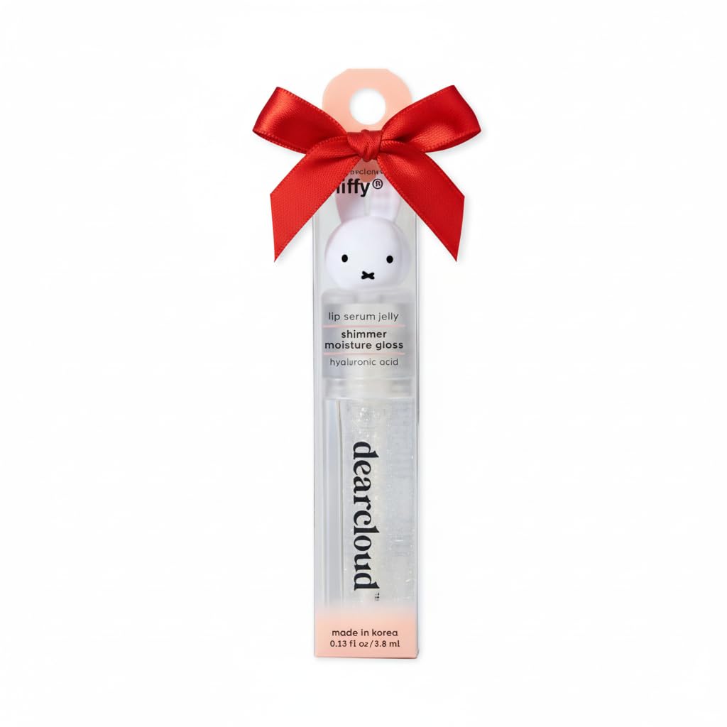 dearcloud Miffy Lip Serum Jelly - Clear Shimmer Lip Gloss for Hydration & Shine (Clear Skies)