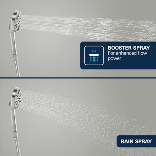 GROHE Vitalio Joy+ 120 - Pomme de douche 3 Jets: Pluie, Jet, Booster, (⌀120 mm, Économie d’Eau 6,3 l/min, Protection Anti-Brûlure, Montage Universel), Chrome, 1348630000 - 7