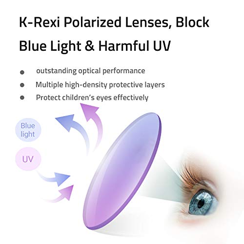 Torege Grilamid Tr90 Flexible Kids Sports Sunglasses Polarized Glasses For Junior Boys Girls Age 3-12 Tr22(White&Light Green&Yellow Lens #TOP2