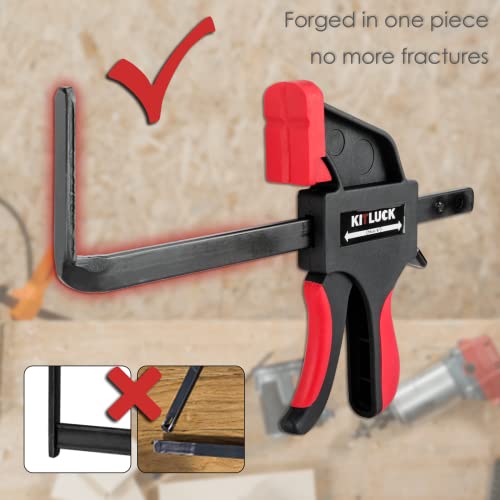 Track Saw Clamp, KITLUCK Track Saw Guide Rail Clamp for Woodworking, Quick Release Clamp for Circular Saw Guide Rail System, 6\" Clamping Thickness, Universal Wood Track Clamps for Woodworking-2 Pcs