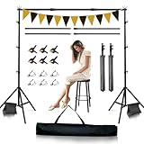 Backdrop Stand, 8.5x10ft Metal Base Photo Studio Support System, Adjustable Backdrop Frame for Photography, Streaming, Wedding, Projector Screen, Tool-Free Setup & Portable Carry Bag