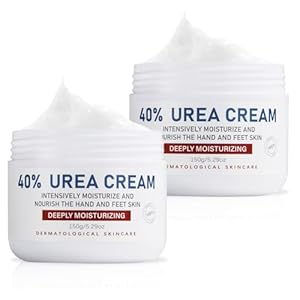 OUKEYA Urea Cream 40 Percent, Urea Foot & Hand Cream for Cracked Heels and Dry Skin, Urea Lotion for Deep Moisturizing, Callus Remover Nourishes Soften, Maximum Strength 150g (2 Packs)