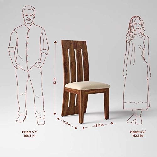 PARSHANT ART Solid Sheesham Wood 6 Seater Dining Table Set for Living Room Hall Home | Wooden Six Seater Dinning Table Set with 6 Chairs with Cushion for Office Hotels | Natural Brown Finish 2