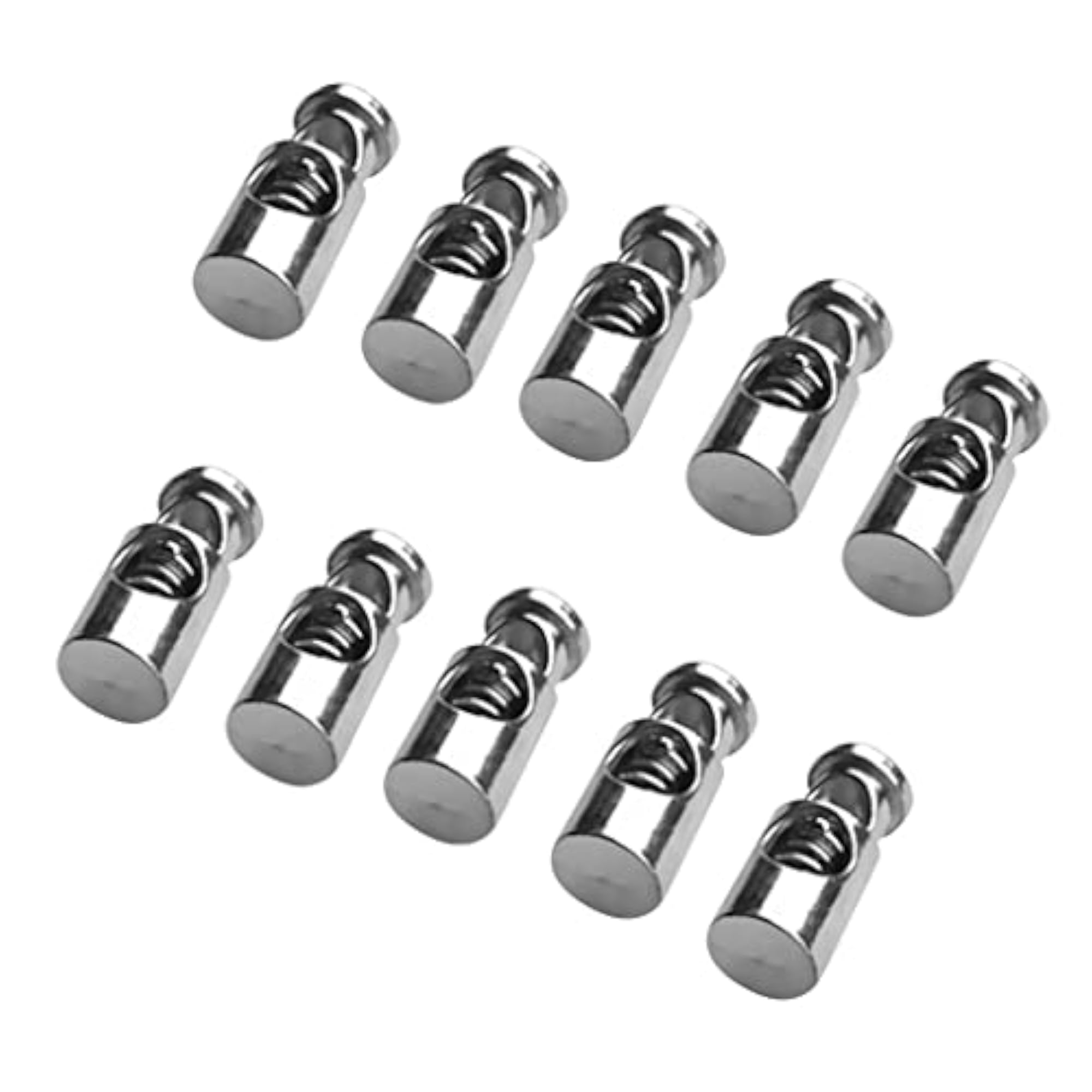 Metal Barrel String Cord Locks, Gray
