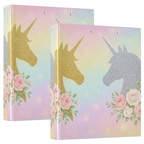 Classeur décoratif à anneaux en D pour l'école et le bureau licorne