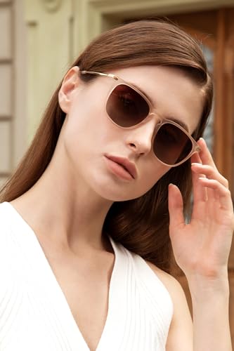 CARFIA Retro Lightweight Polarized Sunglasses for Women UV Protection, Square Ladies Sunnies Outdoor Driving Eyewears CA32R3