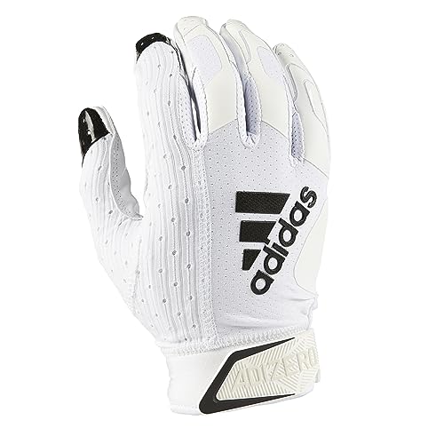Adidas Adizero 9.0 Insulated Adult Receiver Football Gloves, White Black, Large, Premium Football...