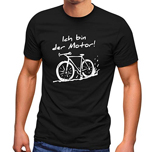 MoonWorks® Camiseta para hombre con texto en alemán "Ich Bin der Motor!" Motor para bicicleta, color negro L Cover