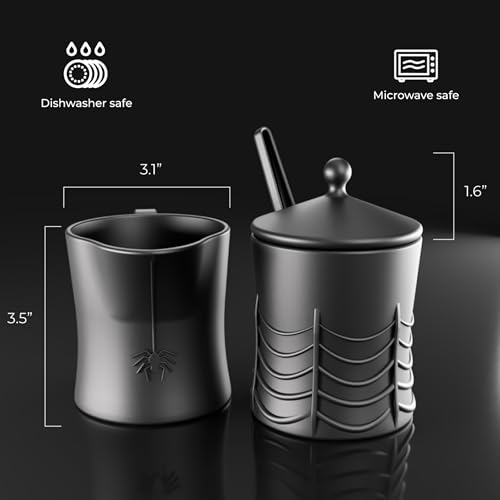 Image of Nomnu Spiderweb Sugar and Creamer Set, Gothic Sugar /Cream Container, Black