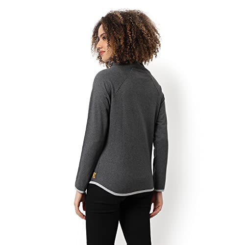 Image of Campus Sutra Women cotton Premium Zipper Hoodie-Grey