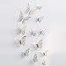12pcs 3d double couche sticker mural papillon sur le mur pour la décoration intérieure bricolage papillons réfrigérateur aimant stickers chambre décoration, 12pcs argent C