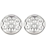 MAGICLULU 2pcs Stainless Steel Escargot Baking and Serving Plates BBQ Cooking Tray for Restaurant and Home Use