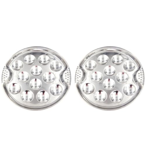 SHOWERORO 2 piezas Platos para Caracoles de Acero Inoxidable Herramienta Práctica para Cocinar Escargots Resistente al Óxido Apto para Barbacoa Hogar y Restaurante