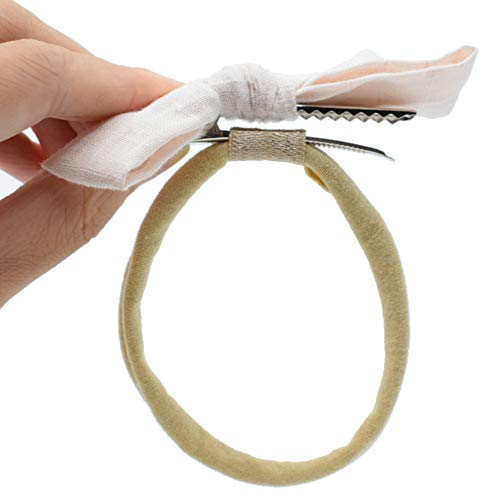 Image of Super Soft Nude Interchangeable Nylon Headbands for Newborn Baby Kids, High Stretchy, 15pcs for DIY Crafts