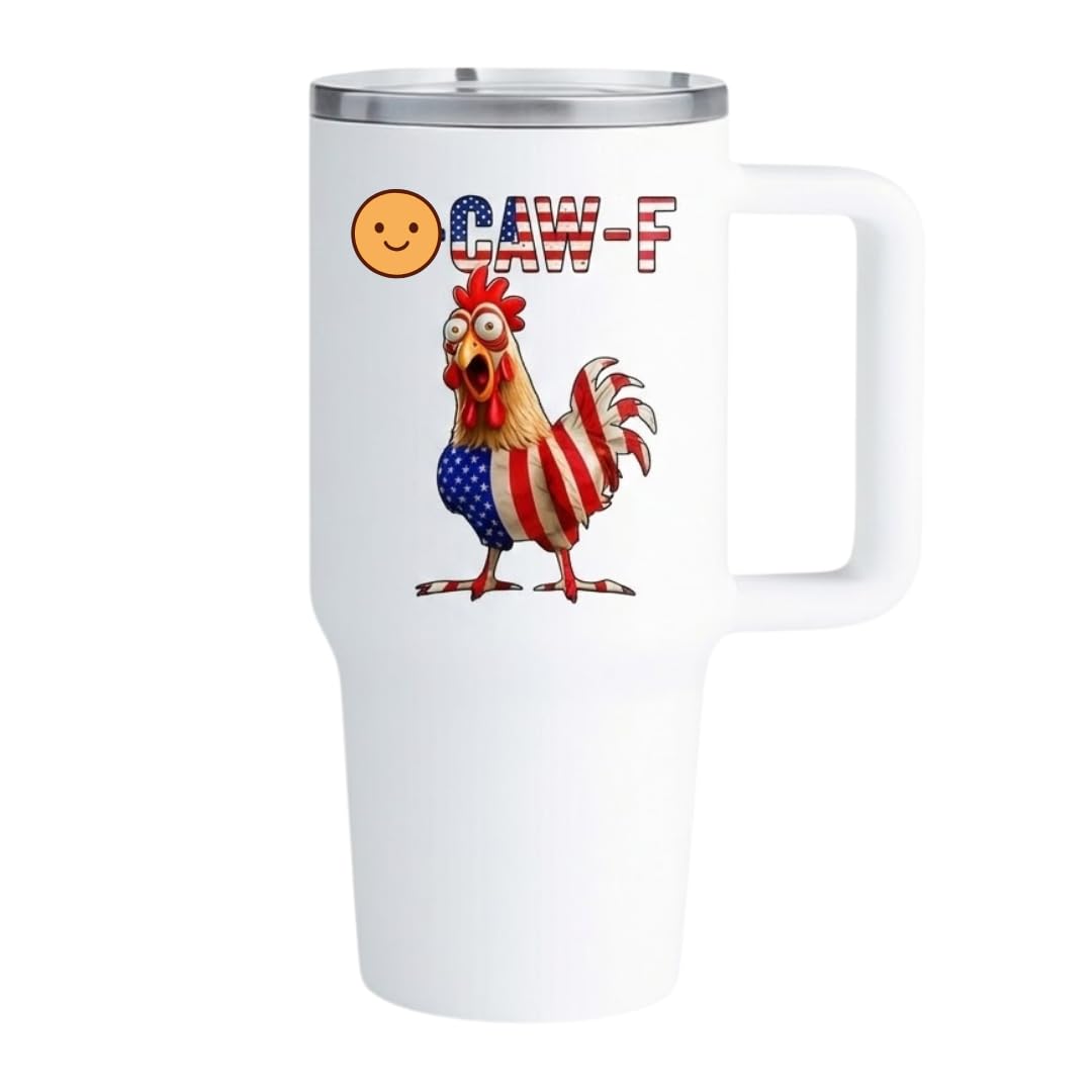 Personalized Funny Chicken Tumbler Stainless Steel 20oz 30oz 40oz CAW-F Rooster Insulated Travel Cup Humorous Drinkware Gift for