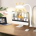 YOOWARM LED Desk Lamp with clamp,Eye-Caring Desk Light Natural Light Protects Eyes Dimmable Office Lamp with 25 Lighting&1500lum,Touch Control and Memory Function,Monitor,Study,Work,Nail | White
