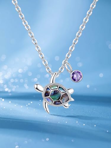 Turtle necklace Abalone Sterling Silver Birthstone Ocean Hawaiian Beach Necklace Sea Turtle Gifts for Women2