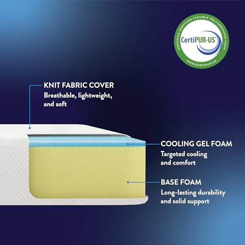 Image of Best Price Mattress 6 Inch Memory Foam Mattress, Medium Firm, Cooling Gel Infused, Certified Safe Foams & Fabric, Mattress in a Box, Twin