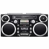 Multifunción: el reproductor de cassette puede cambiar a reproducir, detener, pausar, rebobinar, avanzar rápidamente, grabar y expulsar una experiencia clásica que siempre deseó, puede insertar los auriculares y el disco U, el uso de la batería, admitir la bateríasuministrar.