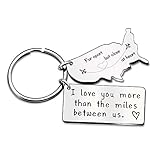 Key Ring Valentine Day Long Distance Relationship Gifts Boyfriend Girlfriend - I Love You More Than...