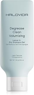 HALOVIDA Leave-in Dry Shampoo Gel, Instant Oil Absorption & Volume, Light Texture Transparency, Non-Aerosol, Safe & Clean with Natural Ingredients, 2.82 oz