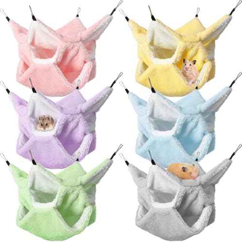 Jerify 6 Pcs 3 Layers Rat Hammock Set Small Animals Hammock Guine...