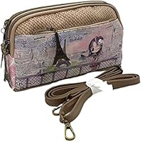 Sweet Candy - Monedero Grande de 3 Cremalleras con Porta Móvil para Mujer, con Dibujo de Muñeca y Correa de Bandolera Ajustable y Extraíble