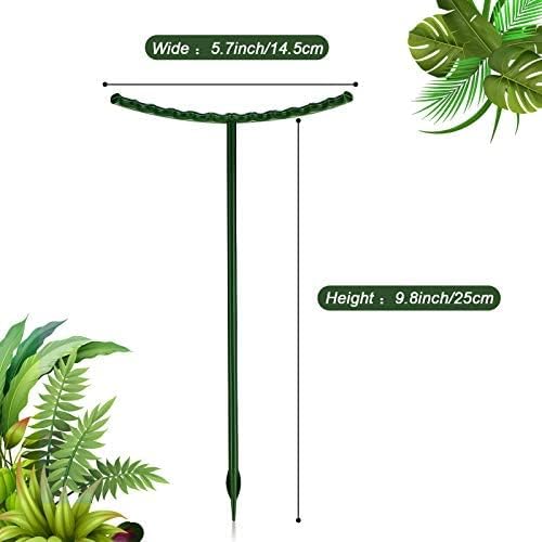 Garden Plant Support Stake Plastic Half Round Plant Support Ring Plant Cage Holder Flower Pot Climbing Trellis Peony Support for Plant, Flower, Vegetable (10 Pieces,5.7 x 5.9 Inch)