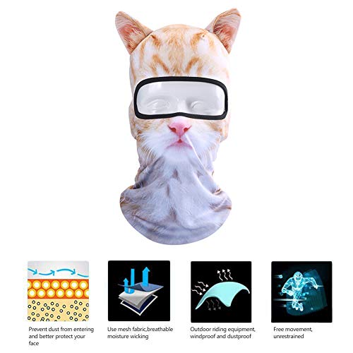 Image of Cat Balaclava,Dog Balaclava,Halloween Hat,Cute Full Face Hood Mask Animal Ski Mask for Hiking Riding Sports Outdoor