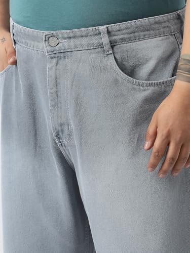 Image of Urbano Plus Men's Loose Baggy Fit Washed Jeans Non-Stretchable