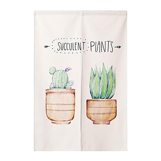 Guest Ruyunlai Japansk noren dörröppningsgardin halv skuggningsgardin heminredning för sovrum badrum kök japansk stil dörröppningsgardin krukväxter 150 cm x 70 cm