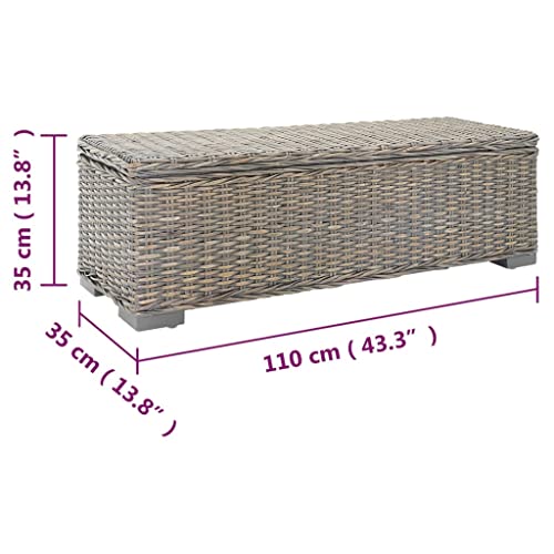 Coffre de rangement en rotin 110 cm pour chambre ordonnée - 3