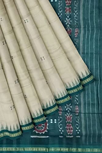 Image of Odisha Sambalpuri Handloom Ikat Women's Cotton Saree, Odisha Handloom Handmade Pure Cotton Khandua Saree, Ikkat Orissa Traditional Handloom Saree Without Blouse