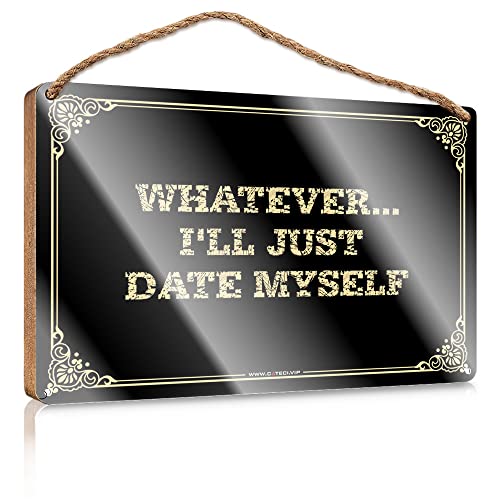 KELVORX �z�[���I�t�B�X �h�A�T�C�� Funny Whatever...I'Ll Just Date Myself �ؐ��T�C�� �t�����g�|�[�` �H�̑��� �e�B�[���Y�X�^�b�t(23X35cm)