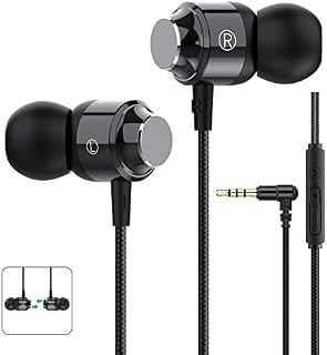 Earphones, Wired In-ear Headphones with Pure Sound and Powerful Bass, Lightweight Wired Earphones with Microphone and Volume Control, Wired Earbuds for Samsung, Android, Smartphones and 3.5mm Devices