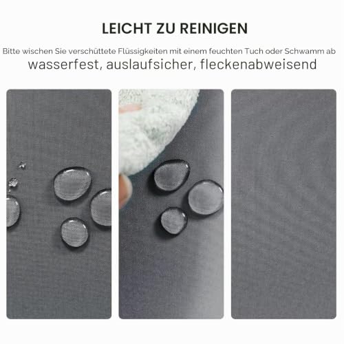DWCN 2 Stück Hellgrau Tischdecke Fleckschutz Abwaschbar Waschbar 135x180cm – Ansicht 2