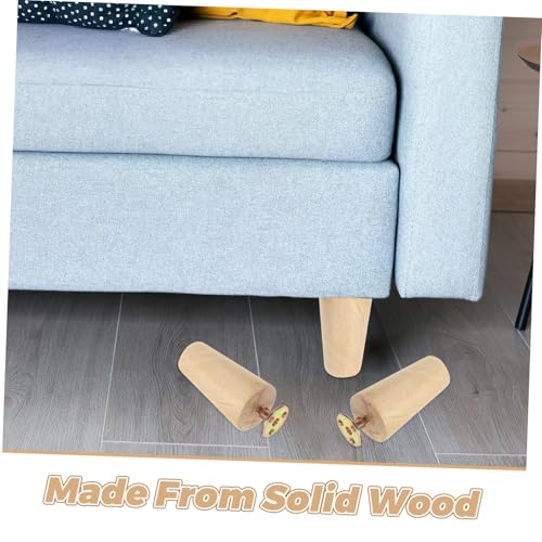 Patas de madera cónicas para sofá, silla, armario y cama: kit de extensión Operitacx 4 piezas 4