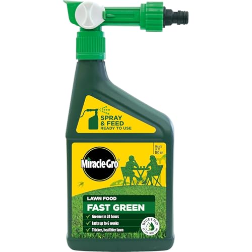 Miracle-Gro Evergreen Fast Green 1L Spray & Feed – Liquid Lawn Fertiliser for Rapid Greening – Easy-to-Use Lawn Treatment for Thicker, Healthier Grass
