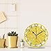 ALAZA Lemon Wall Clock for Kitchen - 9.5 in Yellow Non-Ticking Round Battery Operated Decorative Clock