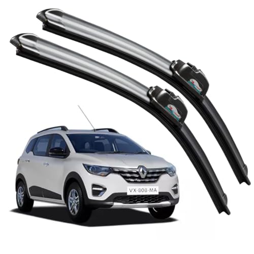 Image of Frameless Rubber Car Wiper Blades Set of 2 Compatible with (Renault Triber (D-20,P-16))