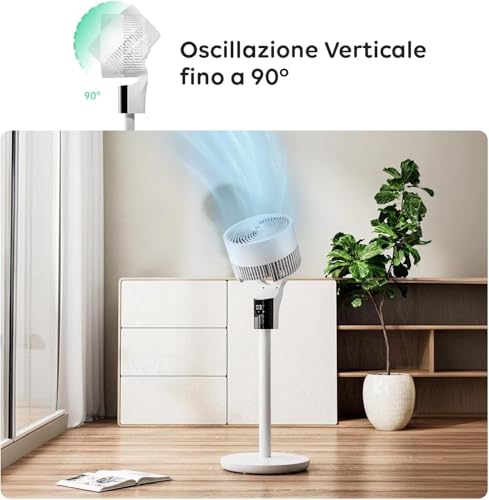 Snag Ventilatore A Piantana Silenzioso Con Telecomando - Display Digitale Touch, Timer 12 Ore, Potente Motore 50W, Con Aromaterapia, Pale Aerodinamiche, Oscillazione 65°, Inclinazione 90° - 6