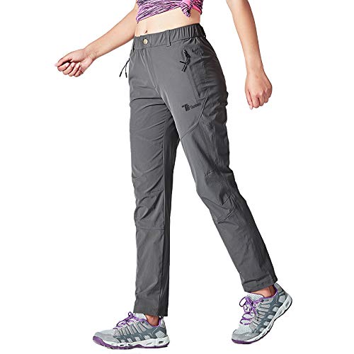 Gopune Women's Outdoor Quick Dry Lightweight Hiking Mountain Pants With Zipper Pockets (Deep Grey,M) #TOP3
