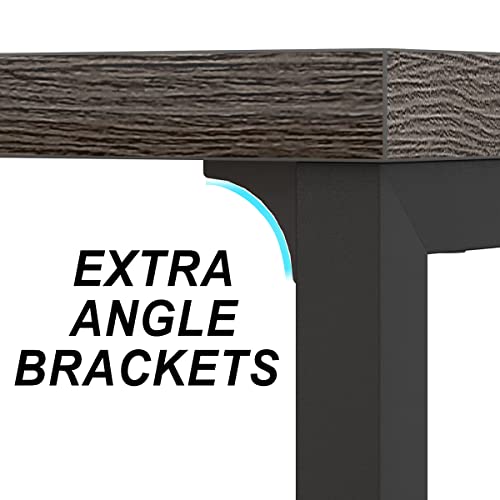 Ibf Industrial 5 Cube Storage Organizer Bookshelf, Rustic Low Horizontal Book Shelf, Metal And Wood Cube Bookcase For Bedroom, Modern Wide Cubby Shelf For Living Room Home Office, Dark Grey Oak, 47 In #TOP5