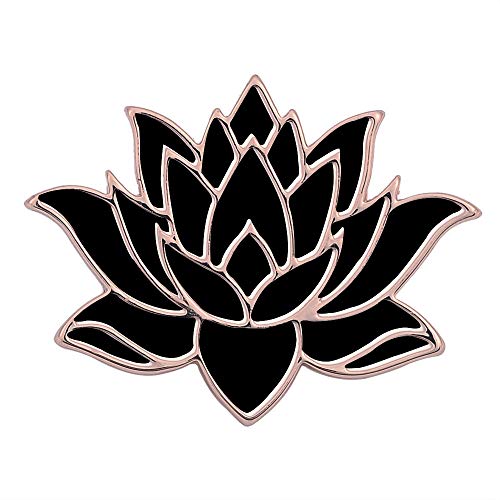 SENFAI 10K Gold Color Cute White Enamel Lotus Pin and