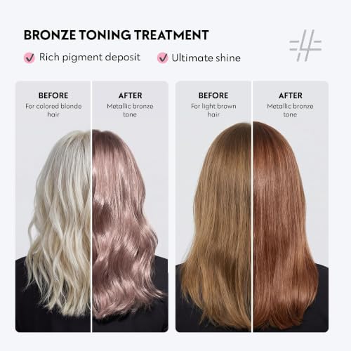 Image of FOUR REASONS Color Mask, Bronze (27 Colors) - Hair Gloss & Color Depositing Conditioner - Semi Permanent Hair Toner for Color-Treated Hair Color For Women - Vegan & Cruelty-Free - 6.76 fl oz