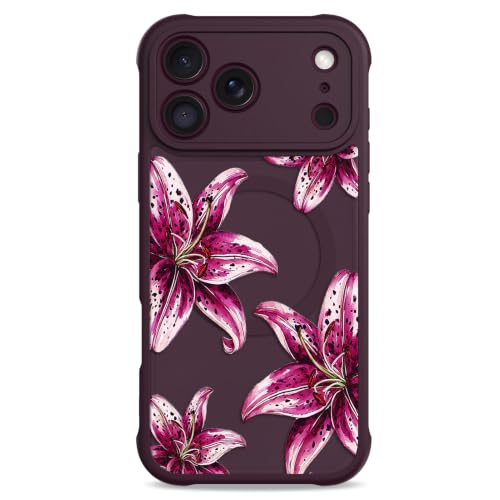 KANGHAR Magnetic Case Designed for iPhone 18 Pro, Cute Red Floral