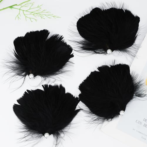 MWOOT 4 Pcs Black Feather Hair Clips - Image 3