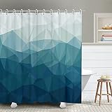 RosieLily Geometric Shower Curtain Navy Blue Shower Curtain Grey Ombre Shower Curtain Mountain Moder