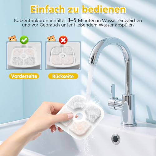 25 Stück katzenbrunnen filter Ersatz für catit pixi trinkbrunnen filter,filter für katzenbrunnen Mit dreifachem Filtersystem… – Ansicht 6